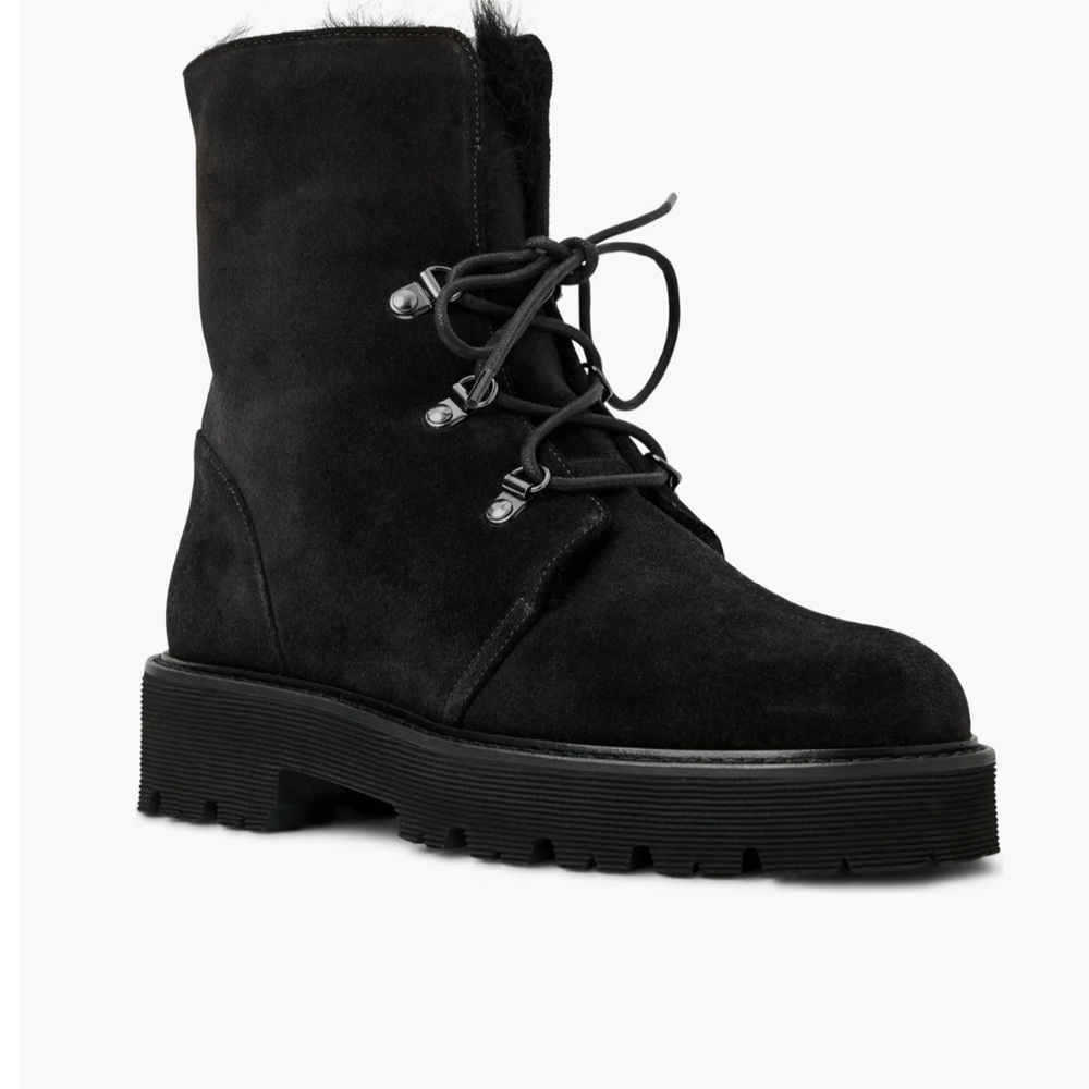 Aquatalia Eva Faux Shearling Cuff Weatherproof Hiker Boot